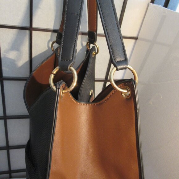 Adriennne Vittadeni, handbag, Faux Leather, Brown & Black, Gold accents, lined. - Picture 12 of 15